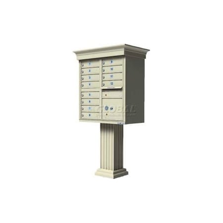 Florence Mfg Co Vital Cluster Box Unit w/Vogue Classic Accessories, 12 Unit & 1 Parcel Locker, Sandstone 1570-12VSD